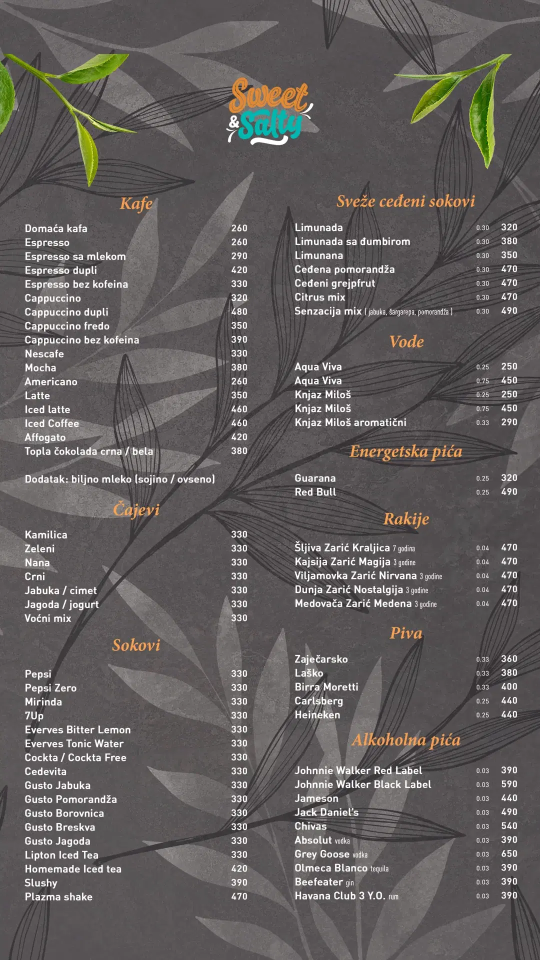 Meni restorana Sweet & Salty – strana 19 od 20